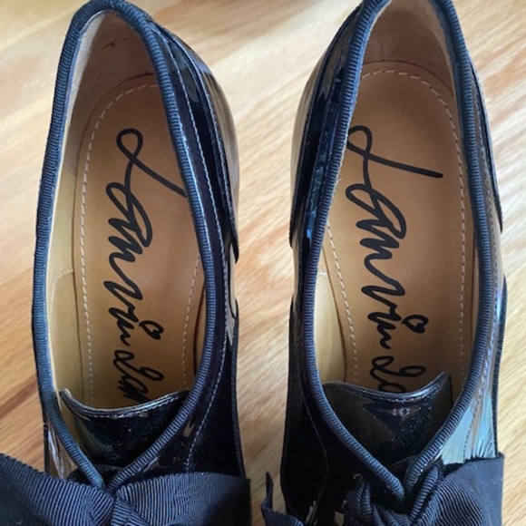 NWT Lanvin Shoes - Oxford Platform Black Patent Leather Heels - Picture 2 of 11